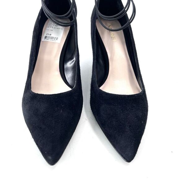 Nine West Sawtelle Black Suede Ankle Strap Kitten Heel Pumps - Picture 4 of 10